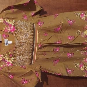Anthony Richards Light Brown Paisley Dress Size 2X